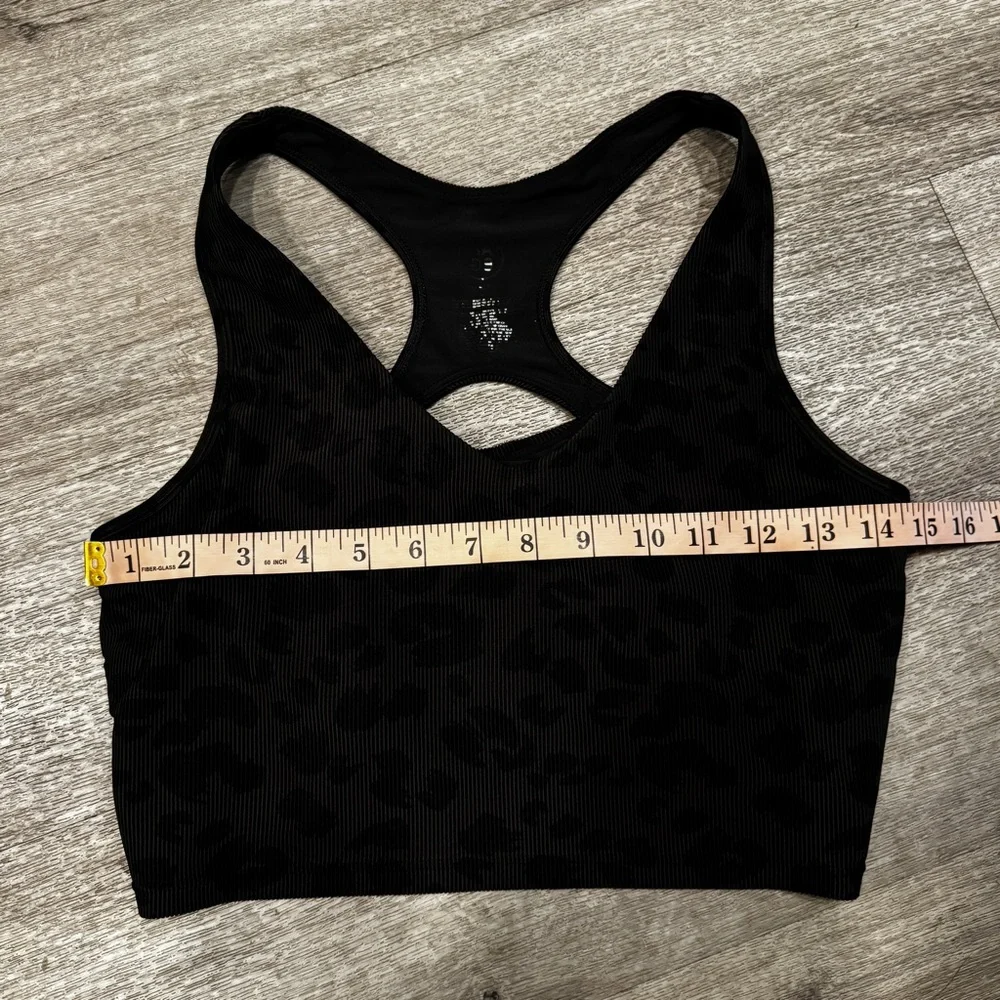 Black Leopard Print Women's Sports Bra